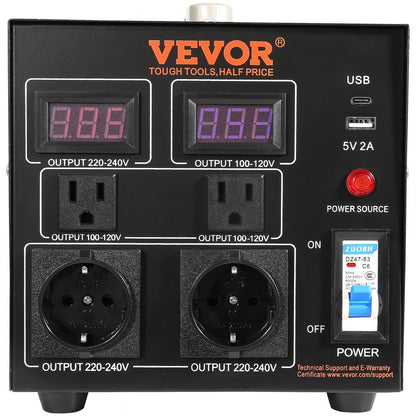 SV-1000VA - 1000W Step-Up/Step-Down Voltage Converter with Universal Socket