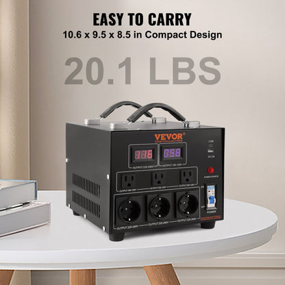 SV-3000VA - Heavy-Duty Voltage Converter Transformer 3000W for 110/220V