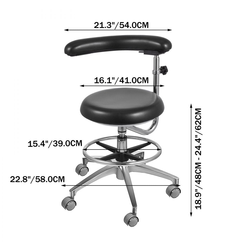 010724698746 - Ergonomic Dental Assistant Chair with Adjustable Footrest, Comfort Design