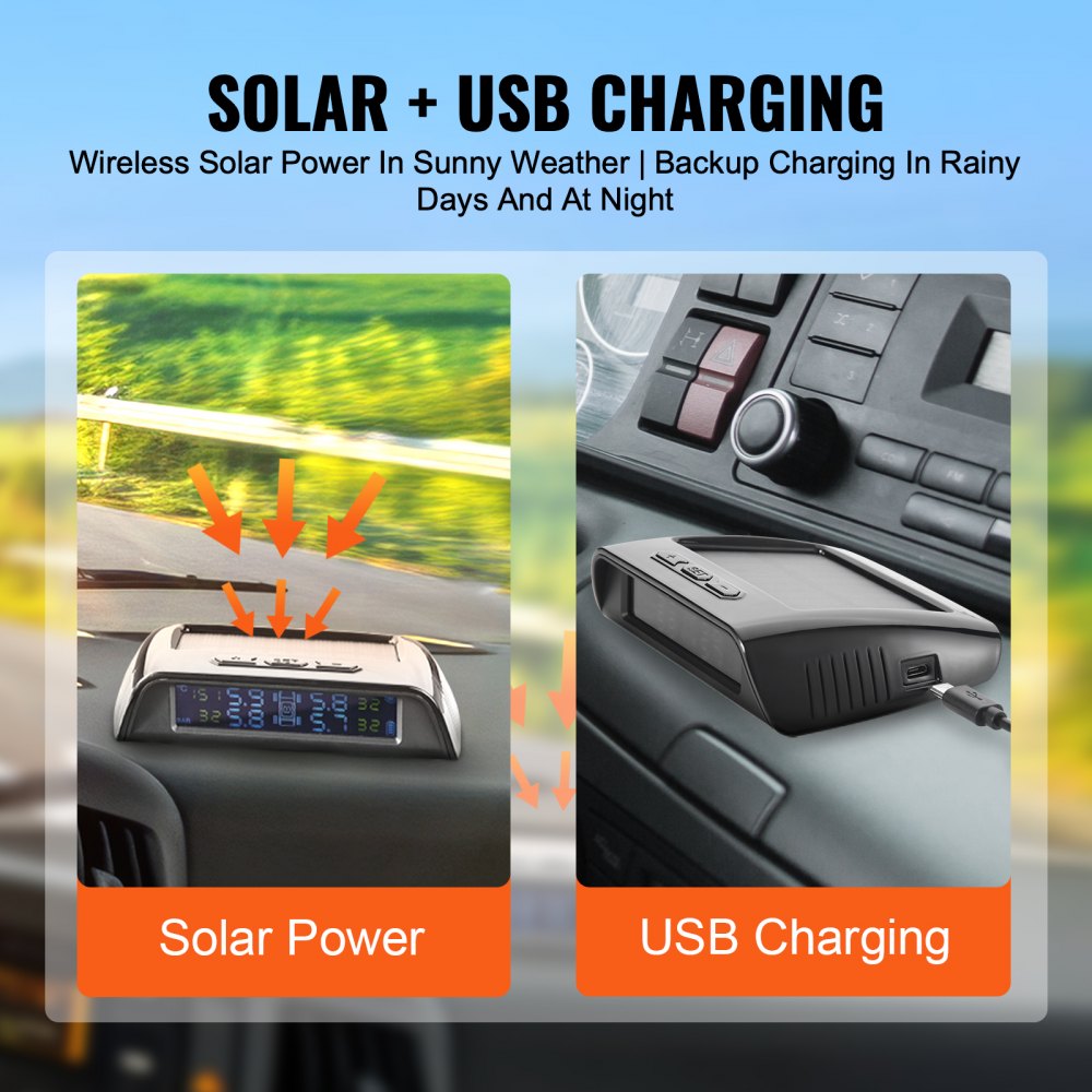 C300 - Solar-Powered RV Tire Pressure Monitor for 6 Tires