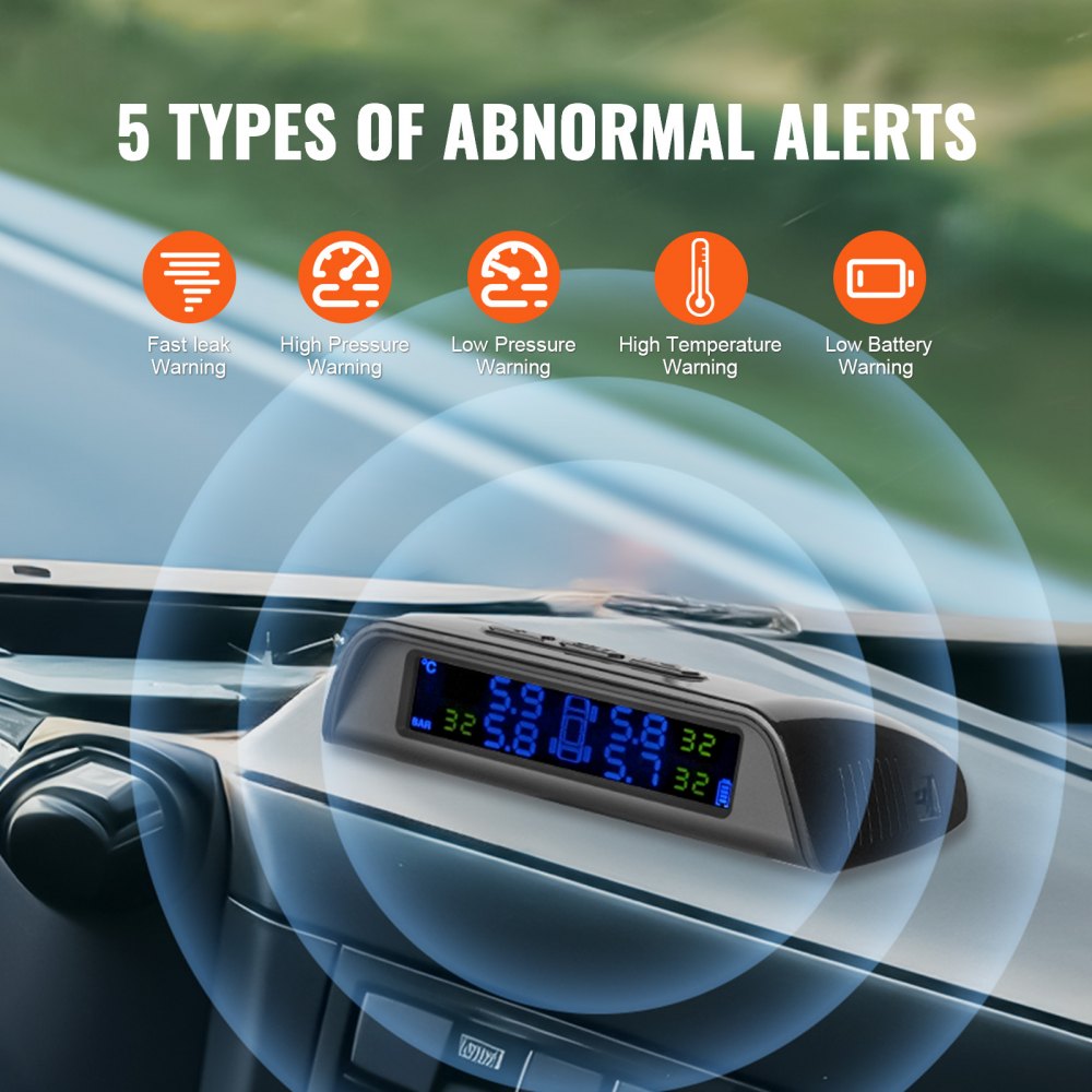 C300 - Solar-Powered RV Tire Pressure Monitor for 6 Tires