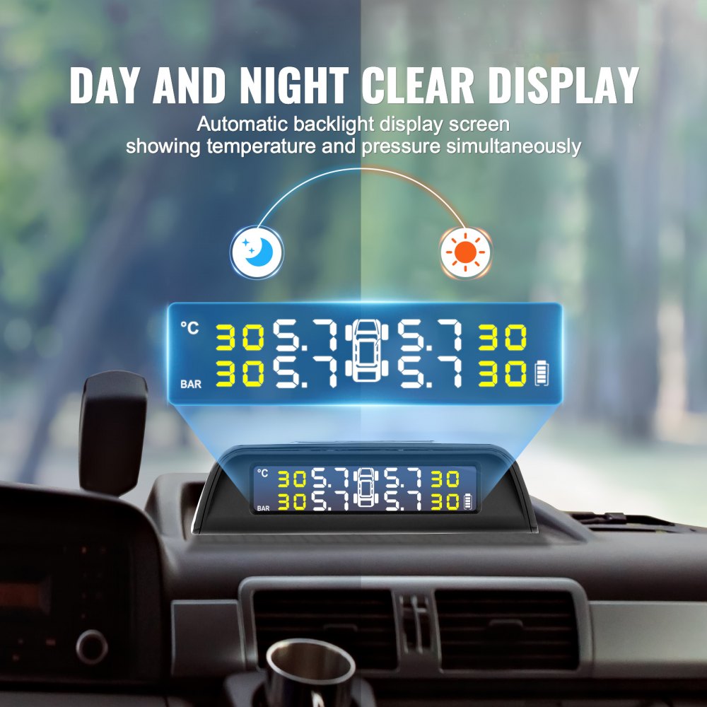 C300 - Solar-Powered RV Tire Pressure Monitor for 6 Tires