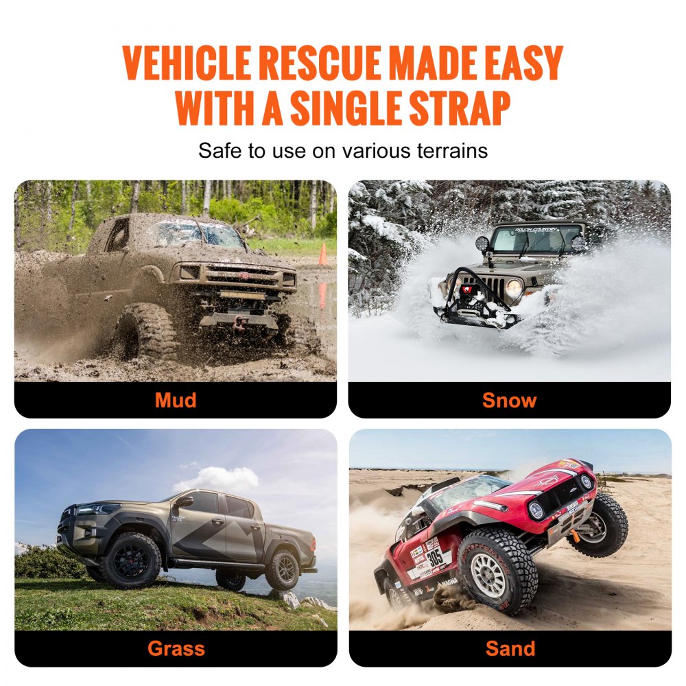 LC-TP01 - Heavy-Duty 2"x20' Tow Strap with Hooks for Safe Recovery