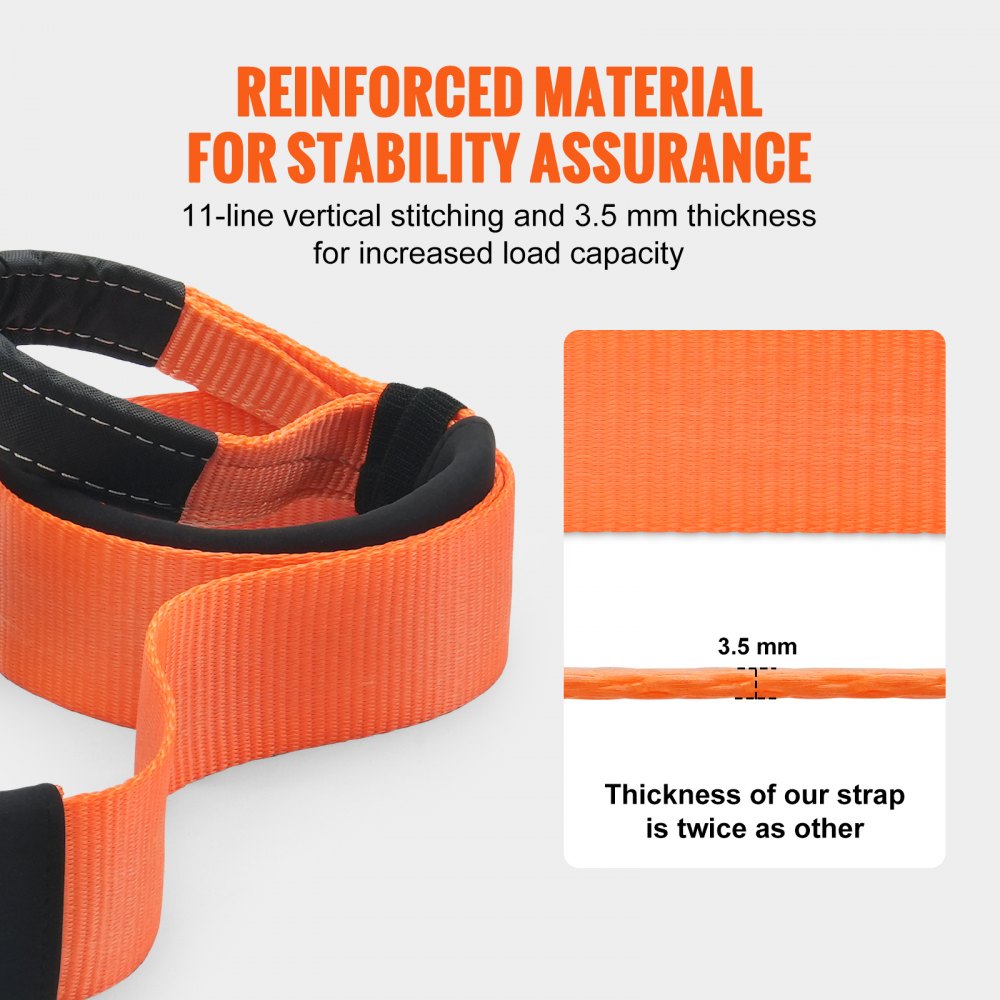 LC-RK01 - 3" x 20 ft Heavy-Duty Tow Strap for 36,000 lbs Recovery