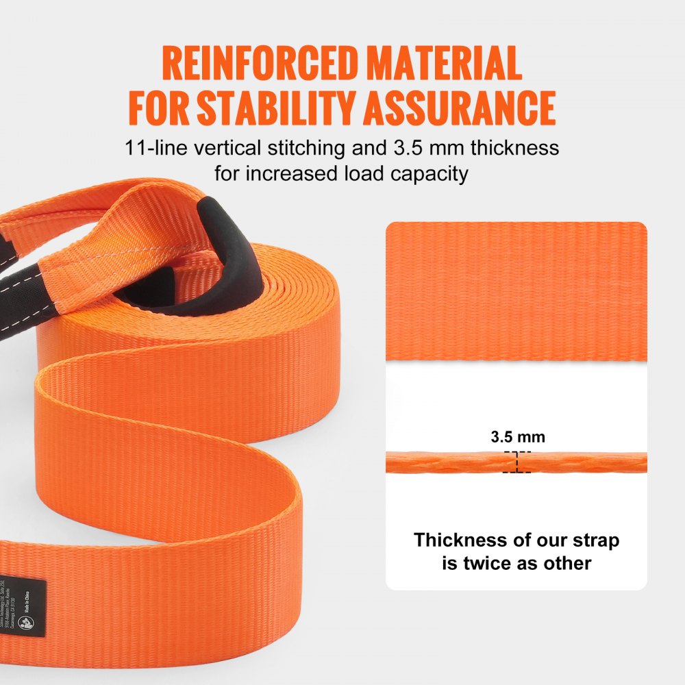 LC-RK02 - 3" x 30 ft Heavy-Duty Tow Strap Recovery Kit for Tough Terrain