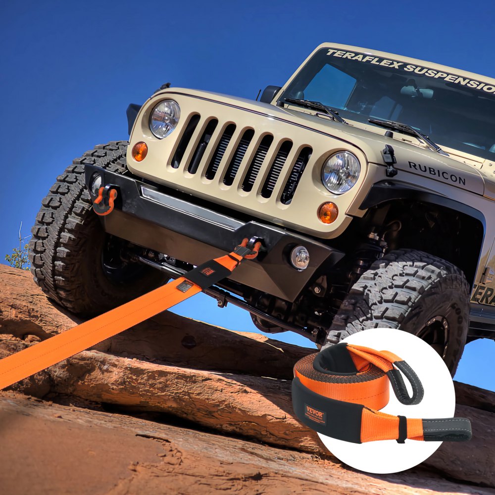 LC-TR03 - Heavy-Duty 4" x 30' Tow Strap, 46,500 lbs Strength