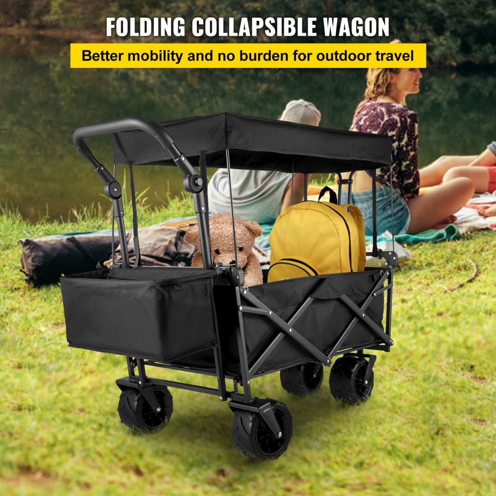 VV-CWC-BLA - Extra Large Collapsible Wagon with 220 lbs Capacity