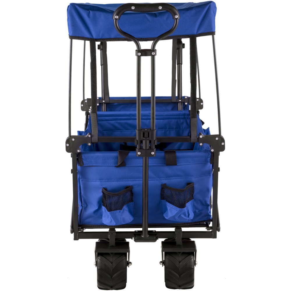 VV-CWC-BLUE - Large Collapsible Wagon with Canopy & All-Terrain Wheels
