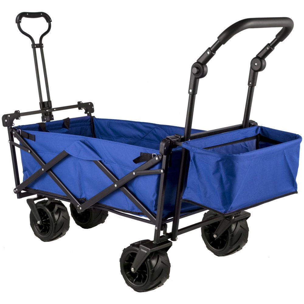 VV-CWC-BLUE - Large Collapsible Wagon with Canopy & All-Terrain Wheels