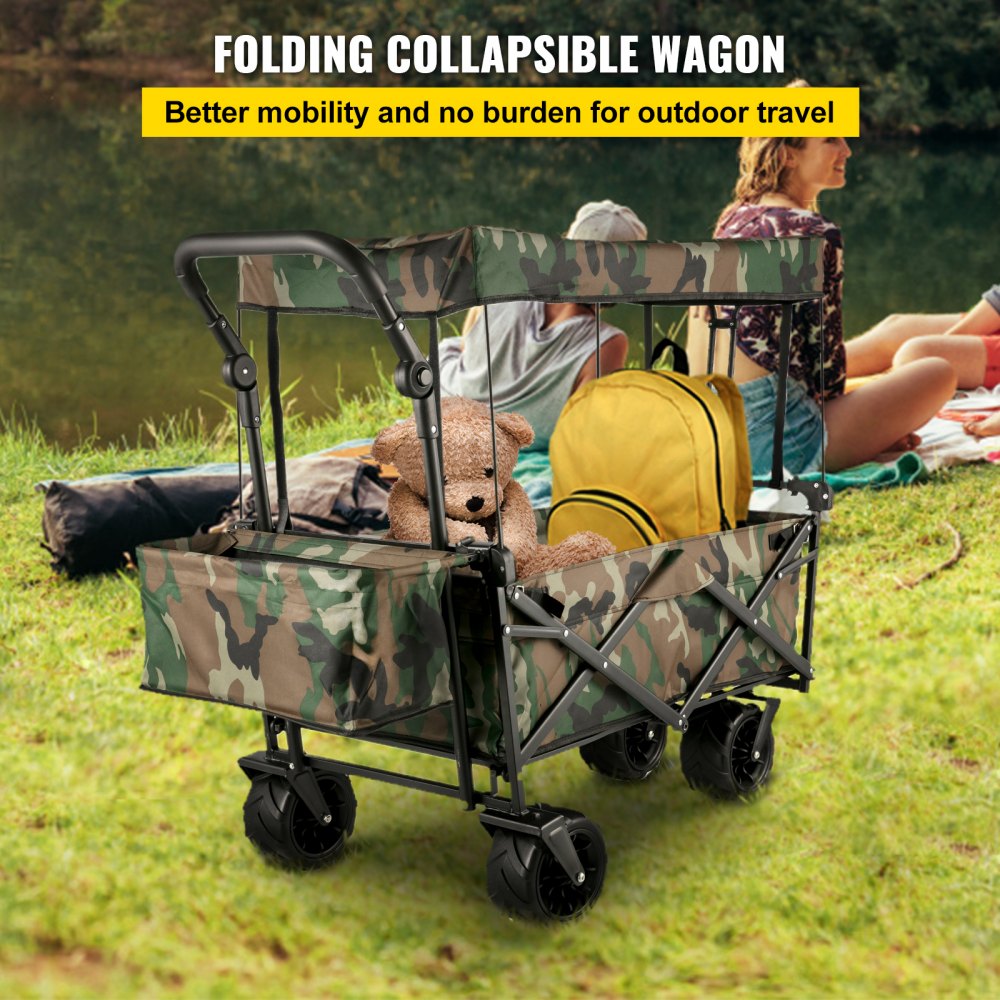 VV-CWC-CAM - 220 lb Capacity Collapsible Wagon with Removable Canopy
