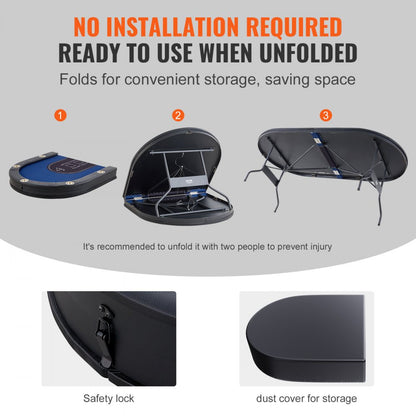 SUS-8442 - 84" Foldable Poker Table for Easy Home Gaming