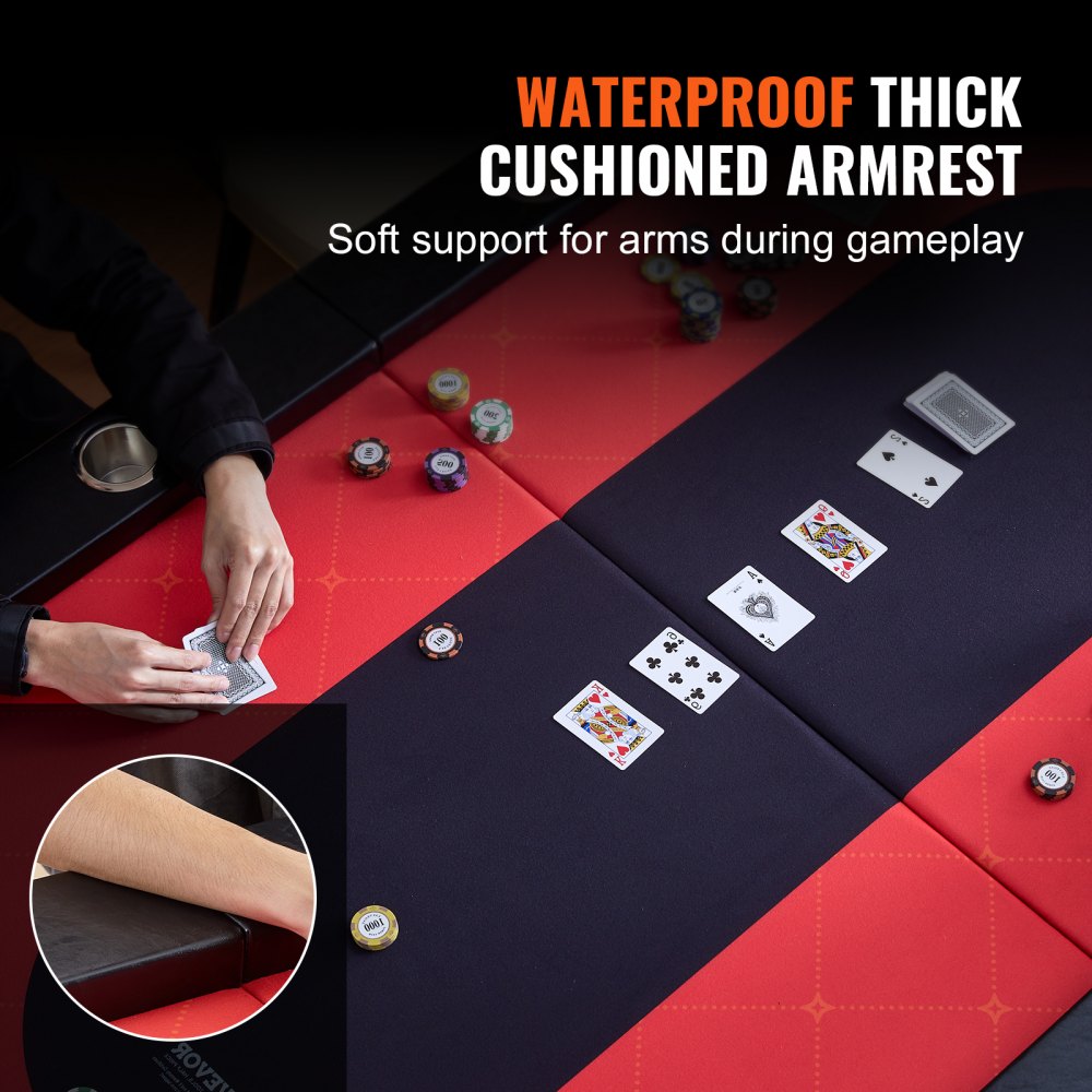 GT806 - 7-8 Player Foldable Poker Table, 90" for Easy Storage