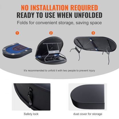 SUS-7232 - 72" Space-Saving Foldable Poker Table for Easy Storage