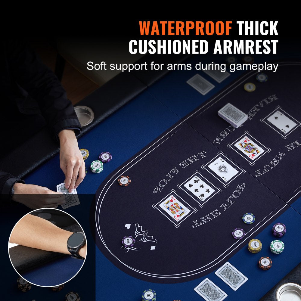 SUS-7232 - 72" Space-Saving Foldable Poker Table for Easy Storage