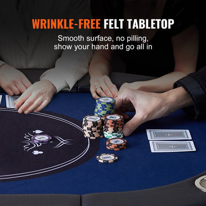 SUS-7232 - 72" Space-Saving Foldable Poker Table for Easy Storage