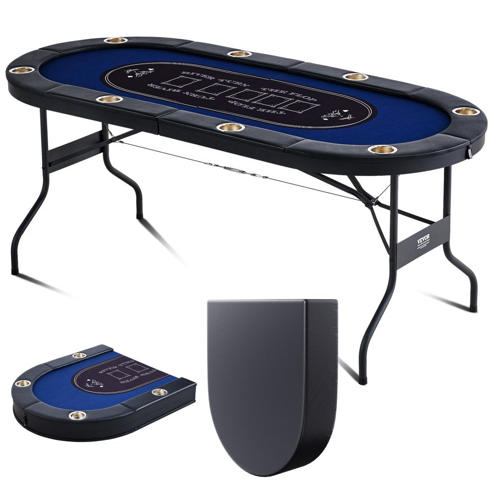 SUS-7232 - 72" Space-Saving Foldable Poker Table for Easy Storage