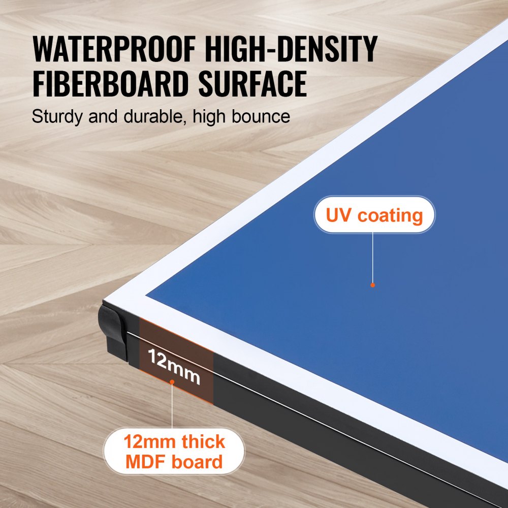 VT002-12 - 107.9" Foldable Ping Pong Table for Indoor Competition