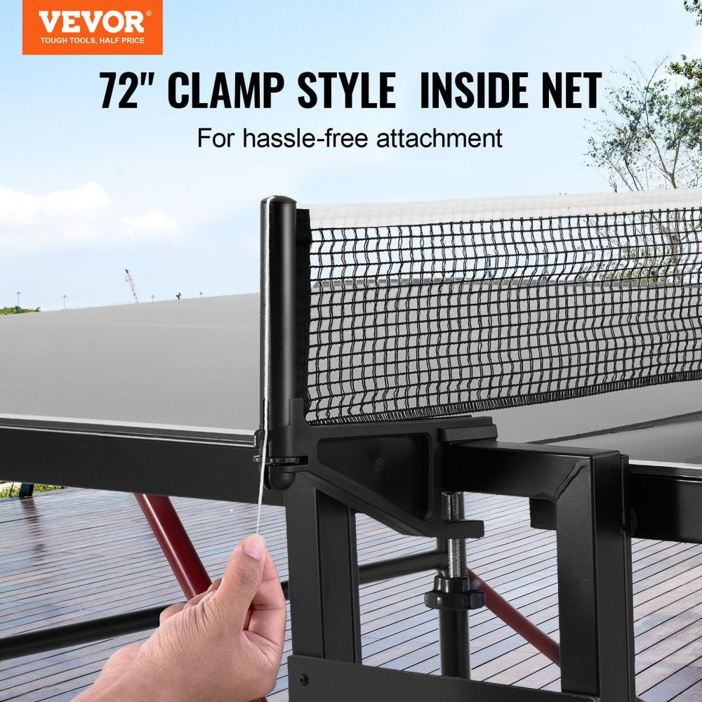 VT003 - Durable 107.9" Outdoor Ping Pong Table with Lockable Casters