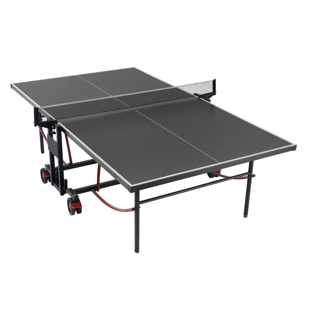 VT003 - Durable 107.9" Outdoor Ping Pong Table with Lockable Casters