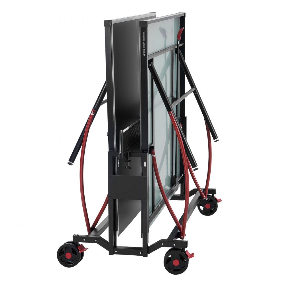 VT003 - Durable 107.9" Outdoor Ping Pong Table with Lockable Casters