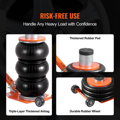 ZG-C+ - 3 Ton Pneumatic Air Jack with Adjustable Handle for Easy Vehicle Lifting