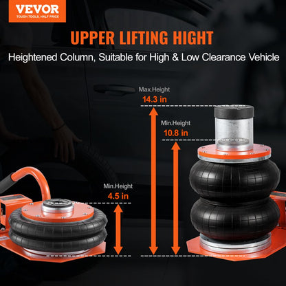 ZG-G(A)+ - Portable 3 Ton Air Jack with Non-Slip Rubber Pads