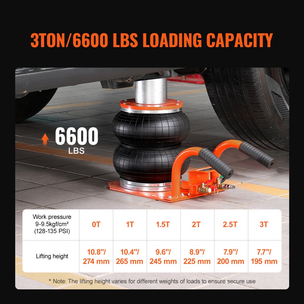 ZG-G(A)+ - Portable 3 Ton Air Jack with Non-Slip Rubber Pads