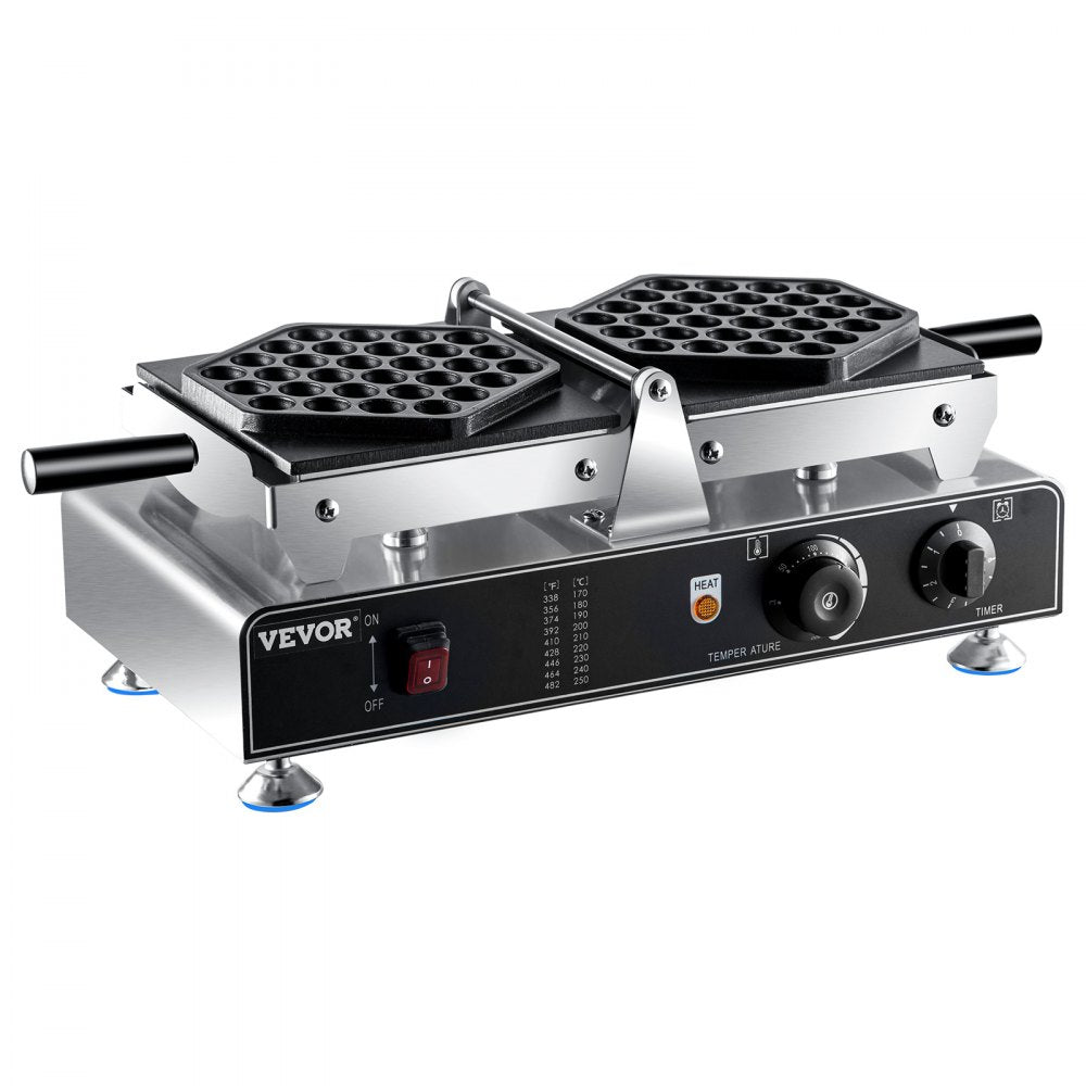 HT-1106 - 1500W Reversible Bubble Waffle Maker with Nonstick Plates