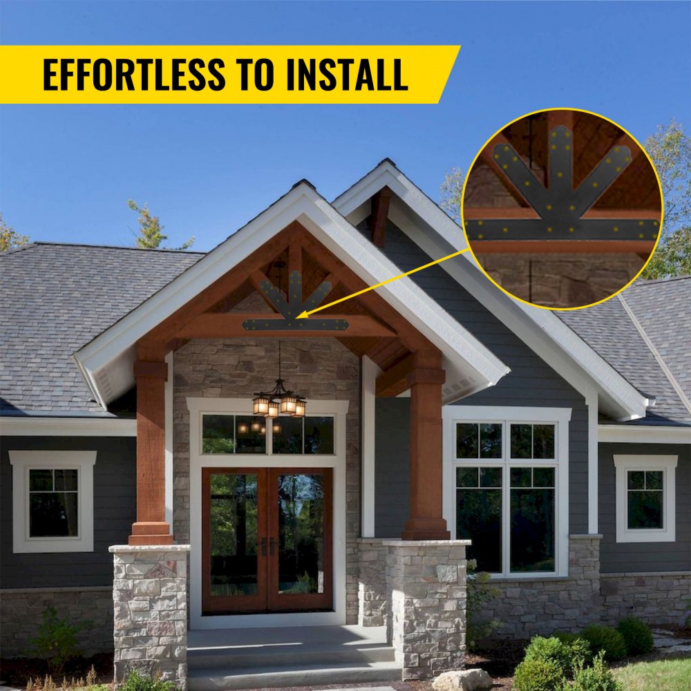 010514789773 - 4mm Black Steel Gable Plate with 29 Mounting Holes