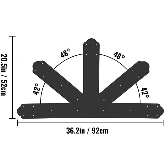 010514789773 - 4mm Black Steel Gable Plate with 29 Mounting Holes