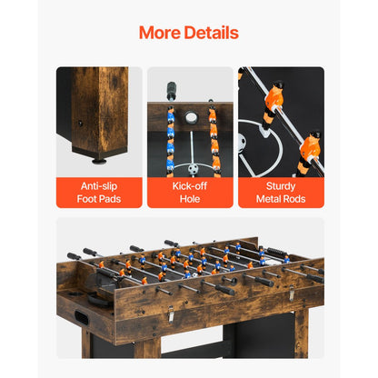 AH483-US - 54" 3-in-1 Game Table: Air Hockey, Table Tennis & Foosball