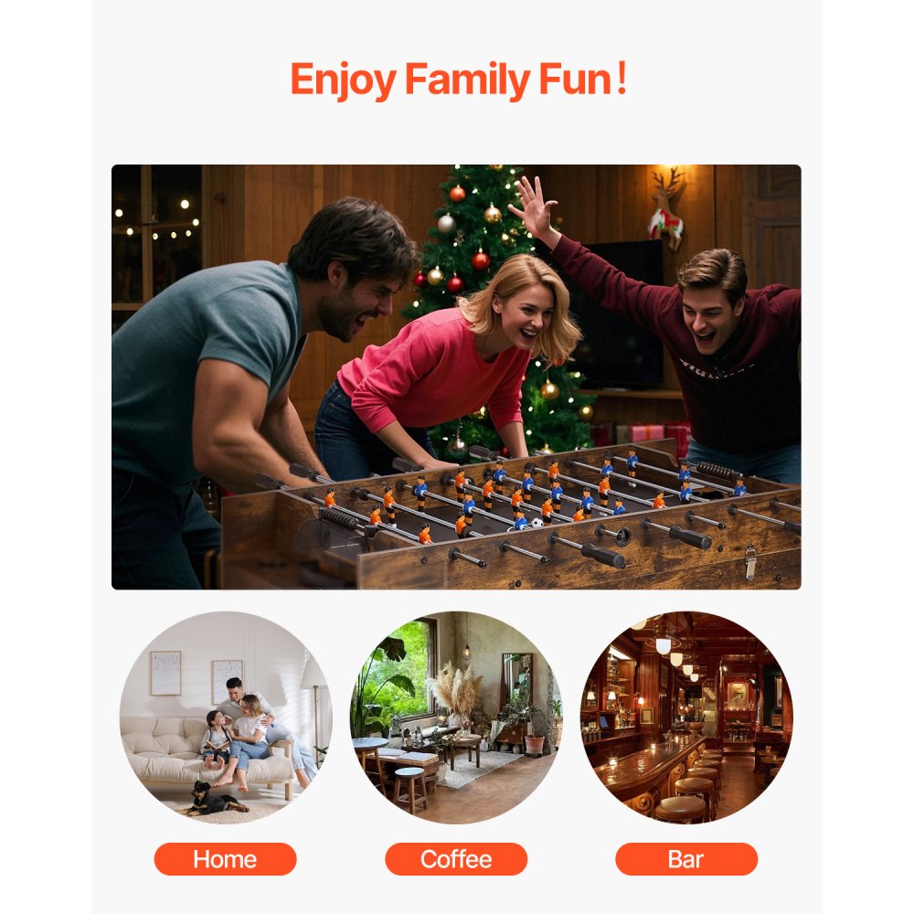 AH483-US - 54" 3-in-1 Game Table: Air Hockey, Table Tennis & Foosball