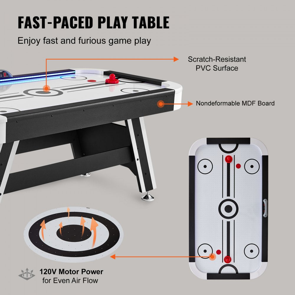 AH627 - 72" VEVOR Air Hockey Table for Endless Indoor Fun
