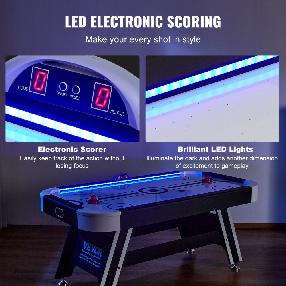AH627 - 72" VEVOR Air Hockey Table for Endless Indoor Fun