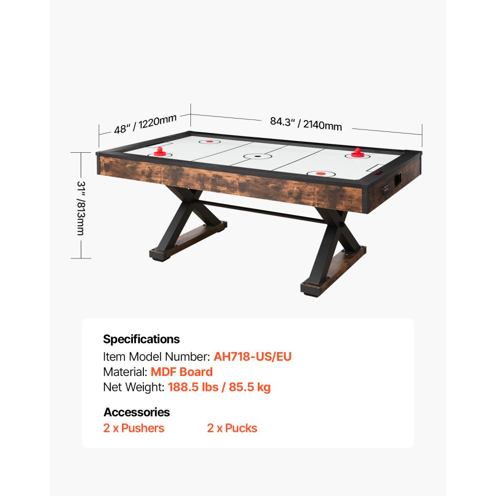 AH718-US - 84" Rustic Air Hockey Table with Electronic Scoring System