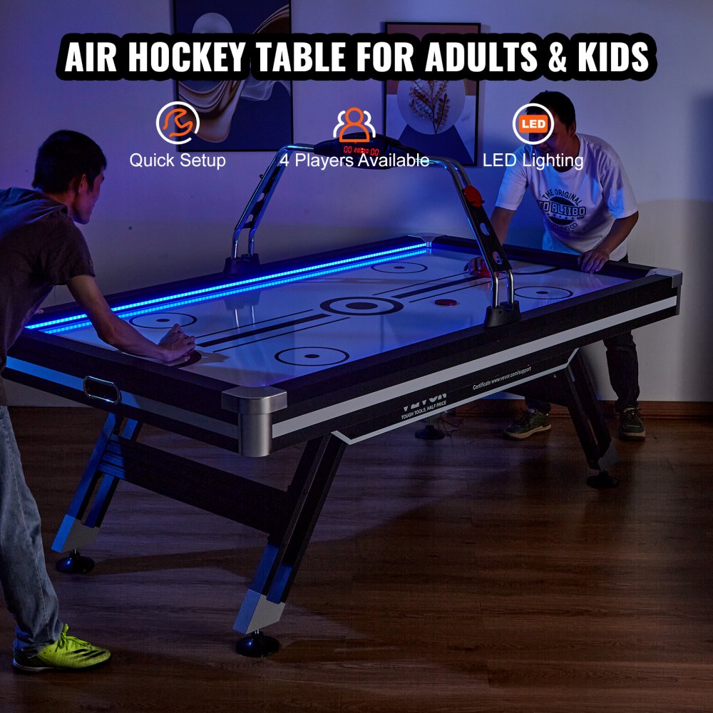 AH726 - 89" Air-Powered Indoor Hockey Table with LED Lighting