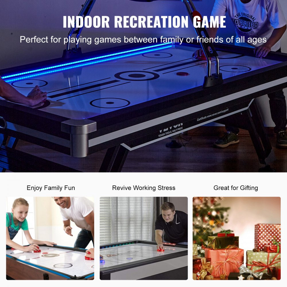 AH726 - 89" Air-Powered Indoor Hockey Table with LED Lighting