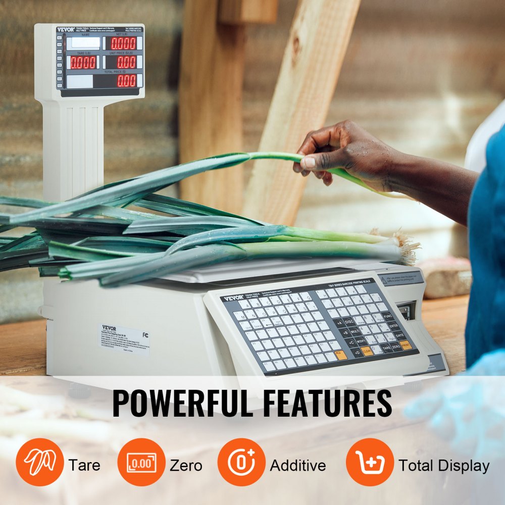 TM-30F - 66 lb Stainless Steel Price Computing Scale with Built-in Printer