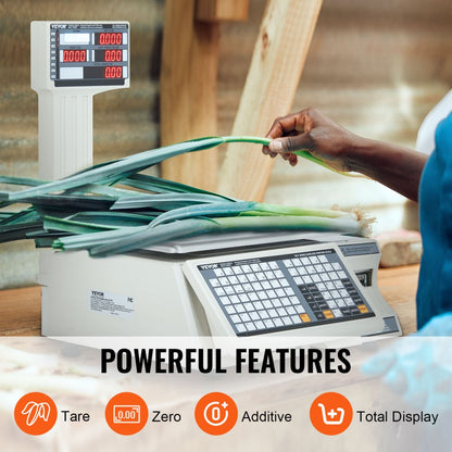 TM-30F - 66 lb Stainless Steel Price Computing Scale with Built-in Printer