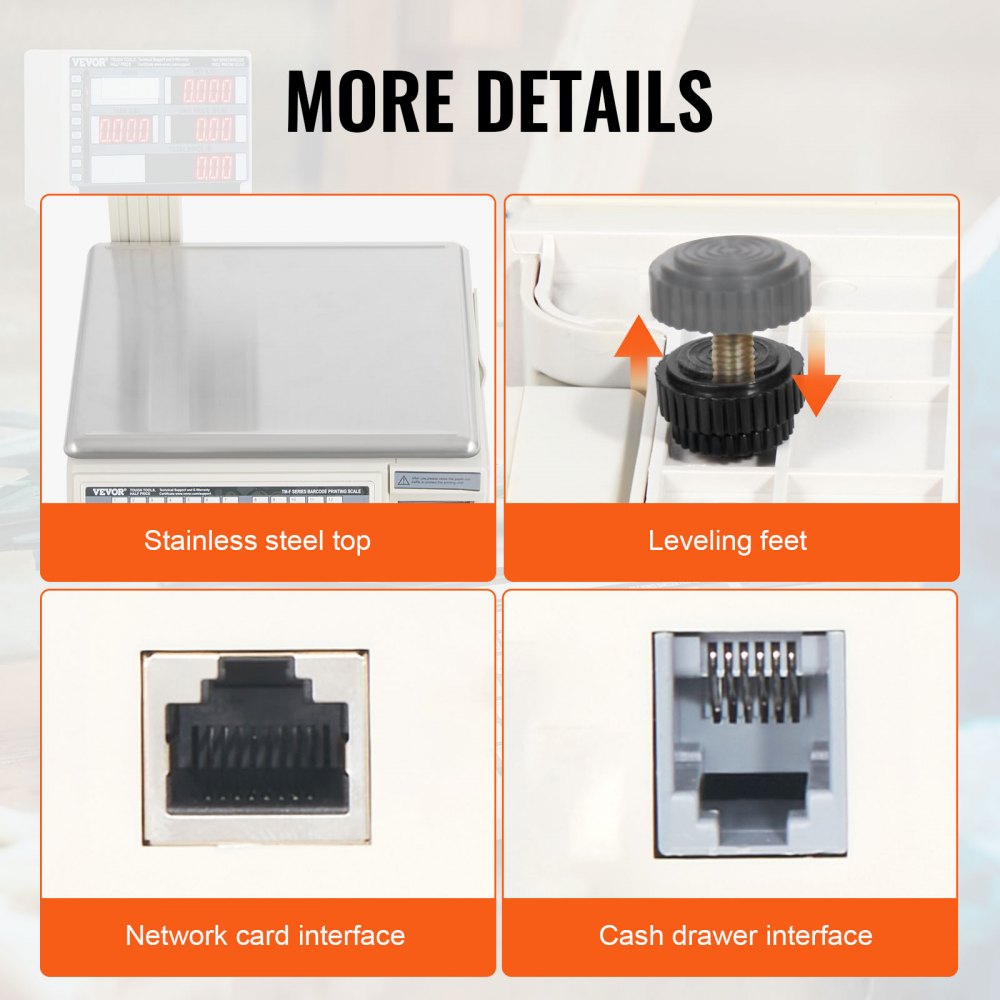 TM-30F - 66 lb Stainless Steel Price Computing Scale with Built-in Printer
