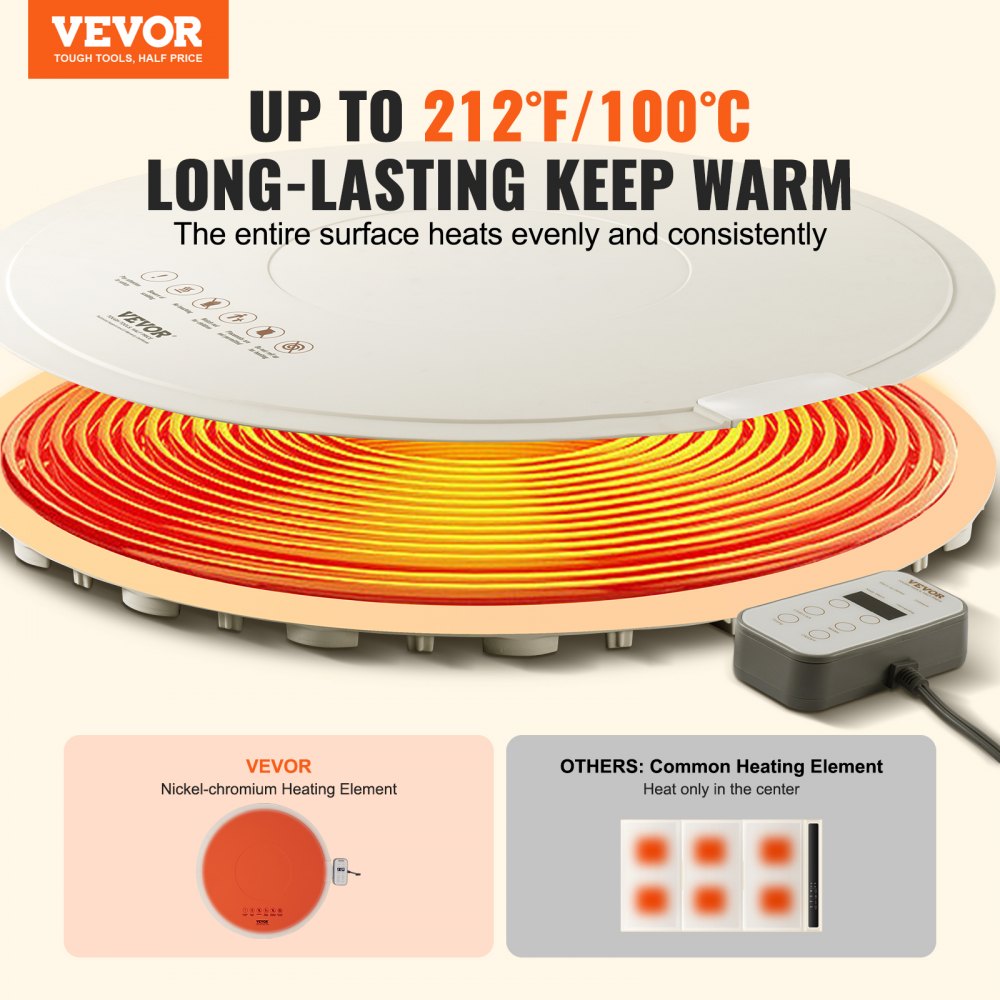 YD-301A-60G-JA - Electric Buffet Warming Tray with Temp Control & Easy Storage