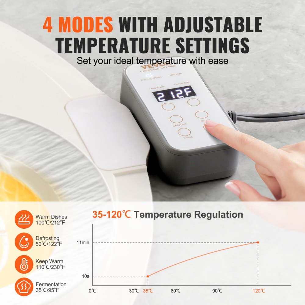 YD-301A-60G-JA - Electric Buffet Warming Tray with Temp Control & Easy Storage