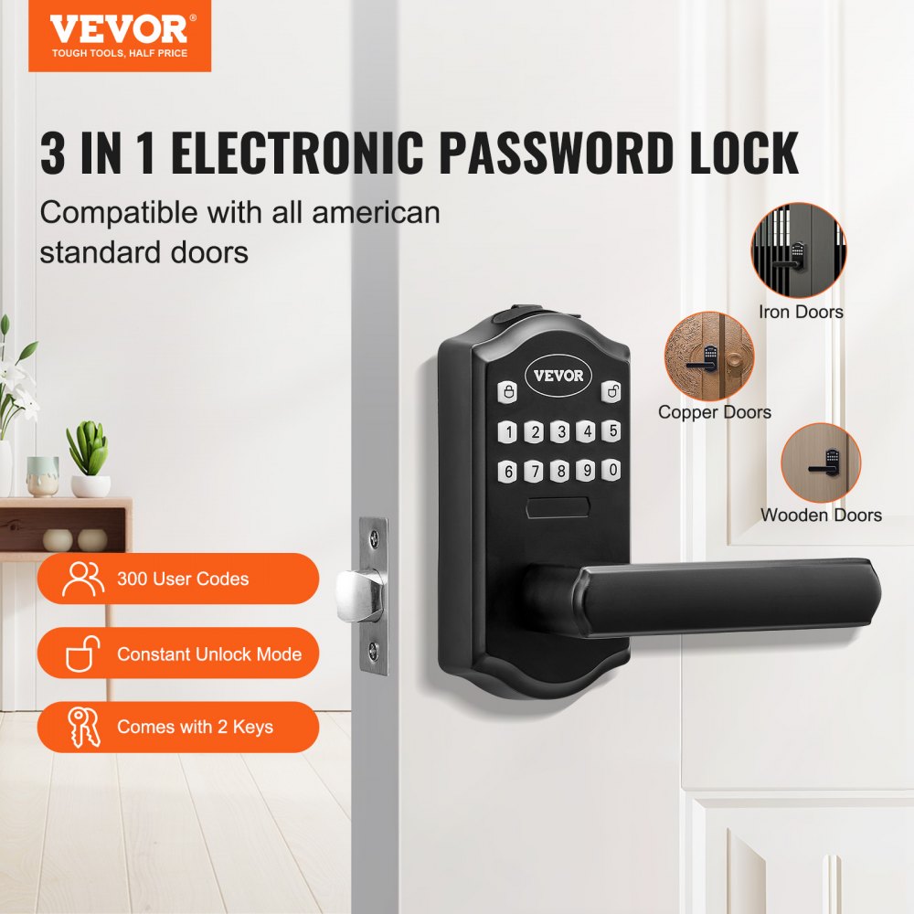 DS70 - Keyless Entry Door Lock with 300 Passcodes for Home Security