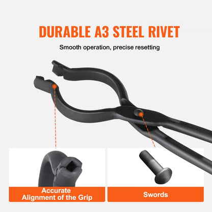 DZQ02 - 18" Carbon Steel Blacksmith Tongs for Safe Forging