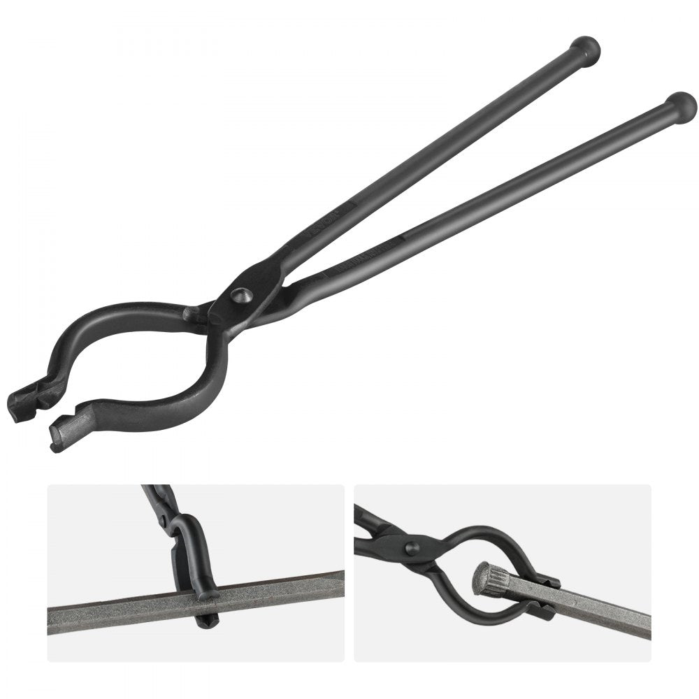 DZQ02 - 18" Carbon Steel Blacksmith Tongs for Safe Forging