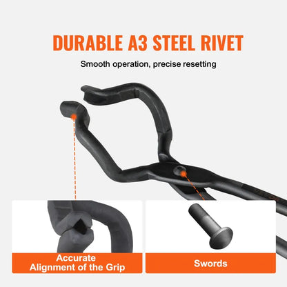 DZQ03 - Durable 18" Carbon Steel Blacksmith Tongs for Precision Use