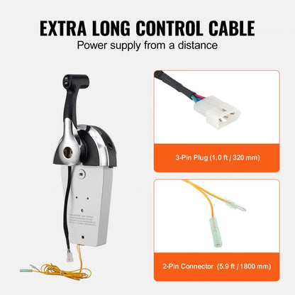 8M0059686 - Top-Mounted Aluminum Throttle Control for Mercury PT 2-Stroke