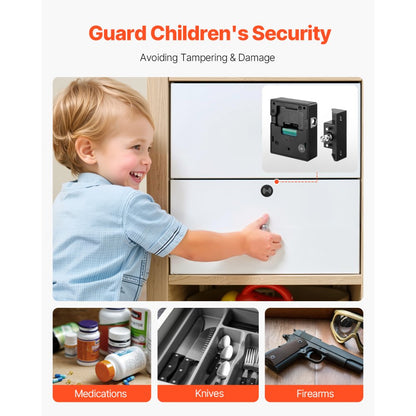 F019TT - 4-in-1 Smart Cabinet Lock with No-Drill Installation