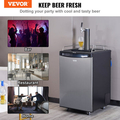 BF163-1 - Compact Kegerator for Draft Beer, Ideal 32°F to 75.2°F Cooling