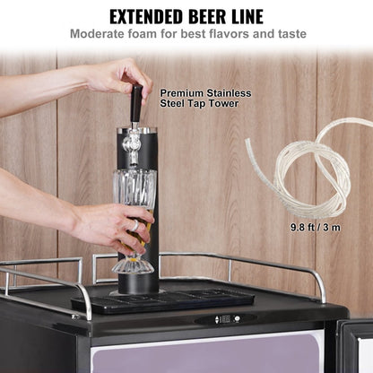 BF163-1 - Compact Kegerator for Draft Beer, Ideal 32°F to 75.2°F Cooling